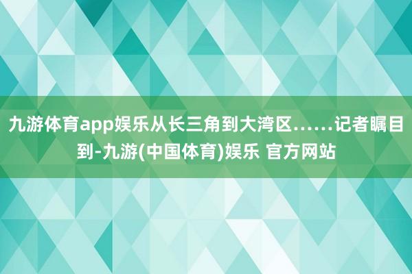 九游体育app娱乐从长三角到大湾区……记者瞩目到-九游(中国体育)娱乐 官方网站