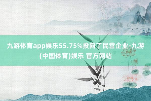 九游体育app娱乐55.75%投向了民营企业-九游(中国体育)娱乐 官方网站